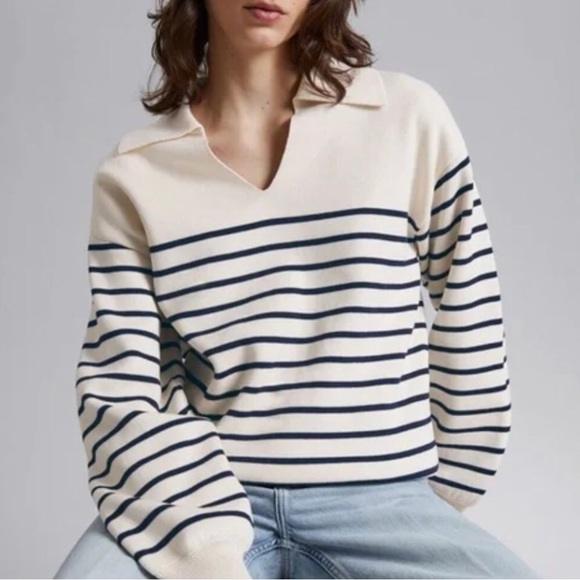 &OtherStories Relaxed Collared Sweater - Picture 2 of 6